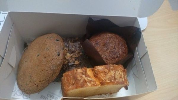 A cookie, brownie and muffin from Big Bean, Indiranagar